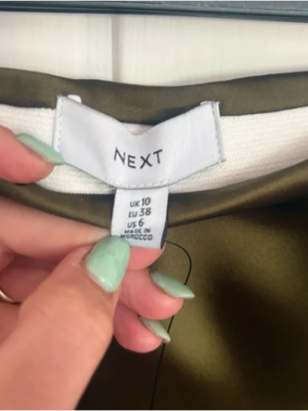 next Olive Green Satin Maxi Slip Skirt